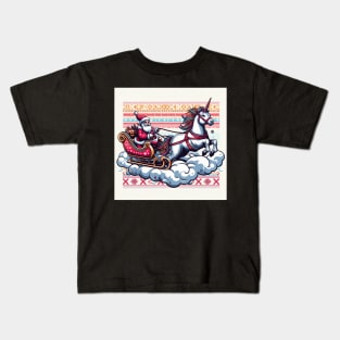 Santa Riding A Unicorn Kids T-Shirt